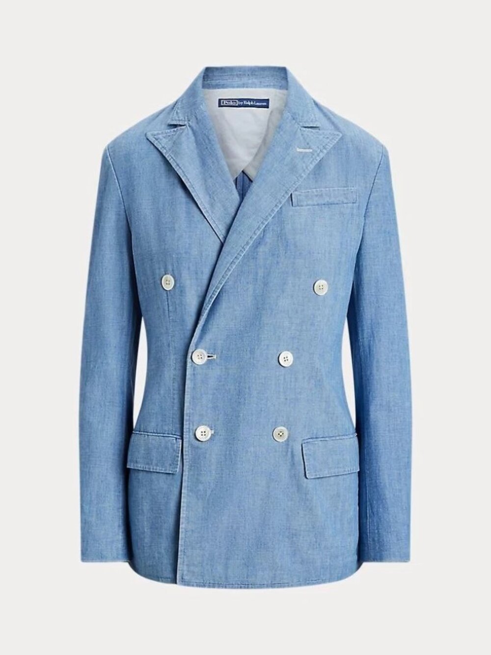 NEW Polo Ralph Lauren Women's Size 12 Double-Breasted Chambray Blazer NWT $698